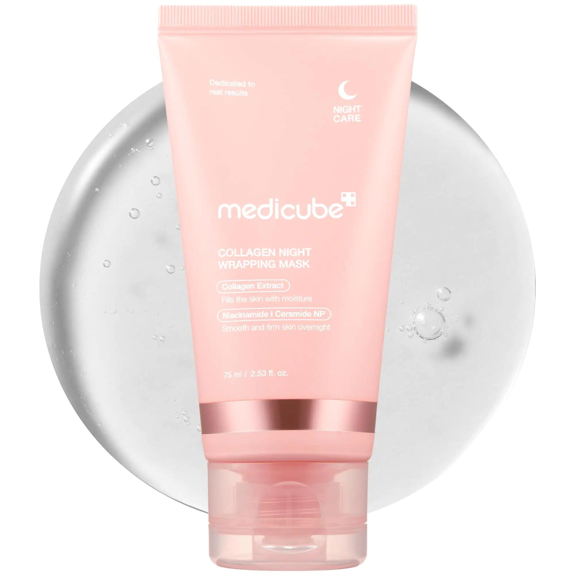 Medicube Collagen Overnight Wrapping Peel Off Facial Mask Pack - Elasticity & Hydration Care, Reduces Sagging & Dullness - Hydrolyzed Collagen For Glowing Skin - Korean Skin Care, 2.53 fl.oz - Evallys.com # #