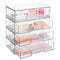 Vtopmart 12''W Clear Stackable Storage Drawers,4 Pack Acrylic Plastic Organizers Bins for Makeup Palettes, Cosmetics, and Beauty Supplies,Ideal for Vanity, Bathroom,Cabinet,Desk Organization 4 - Evallys.com # #