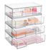 Vtopmart 12''W Clear Stackable Storage Drawers,4 Pack Acrylic Plastic Organizers Bins for Makeup Palettes, Cosmetics, and Beauty Supplies,Ideal for Vanity, Bathroom,Cabinet,Desk Organization 4 - Evallys.com # #