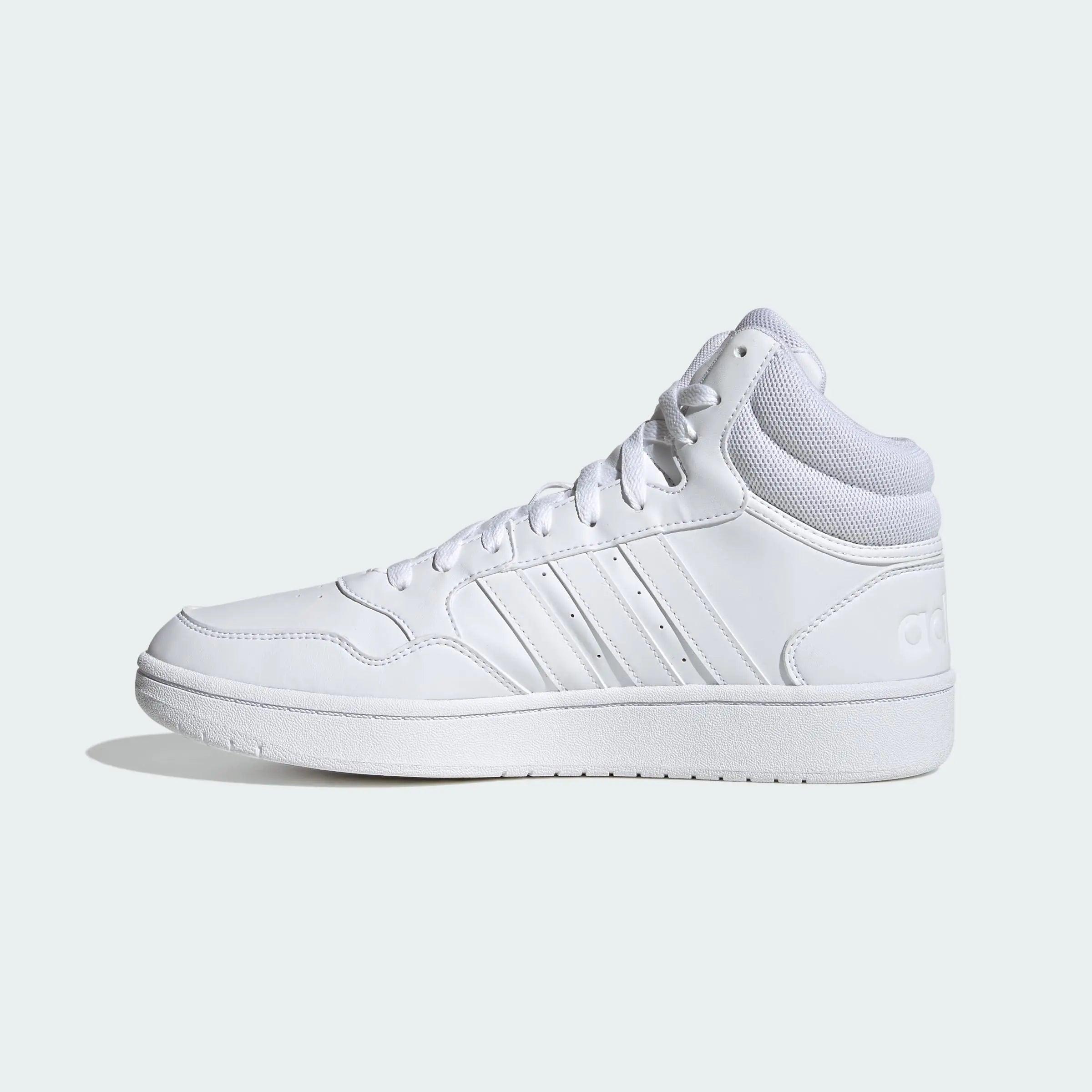 adidas Men's Hoops 3.0 Mid Sneaker 7 White/White/White - Evallys.com # #