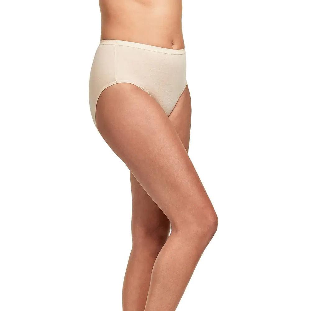 Hanes womens High-waisted Briefs Panties Pack, Lightweight Moisture-wicking Underwear, 6-pack 9 Taupe/Wht/Lt Buff/Nude/Nude Hthr/Dot Prt - Evallys.com # #