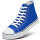 ZGR Men's High Top Canvas Sneakers Lace Up Classic Casual Walking Shoes 12 Blue - Evallys.com