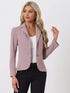 Allegra K Women's Work Office Blazer Stretch Lapel Collar Long Sleeve Jacket Suit Blazer X-Large Dusty Pink - Evallys.com # #