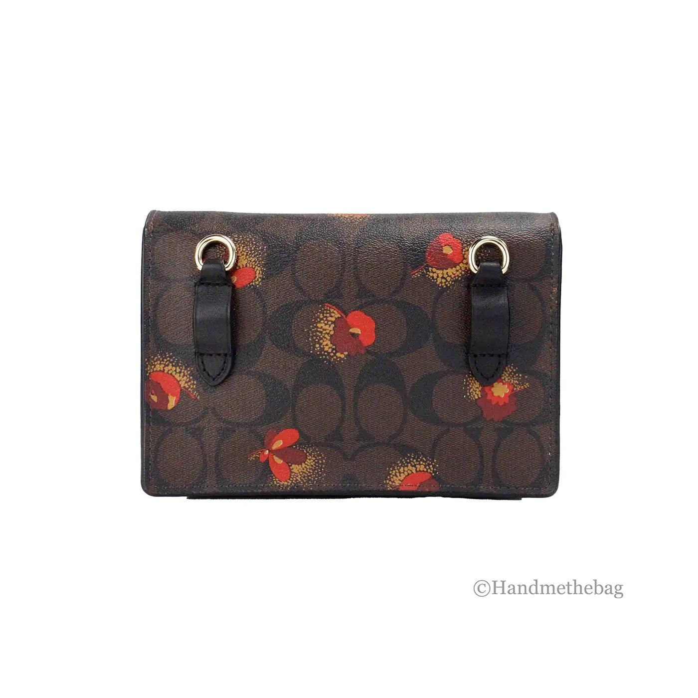 Coach Signature Coated Canvas Poppy Floral Foldover Crossbody Bag - Evallys.com # #