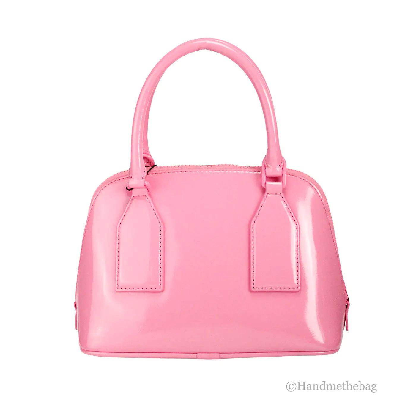 Marc Jacobs Small Candy Pink Patent Dome Satchel Crossbody Bag - Evallys.com # #