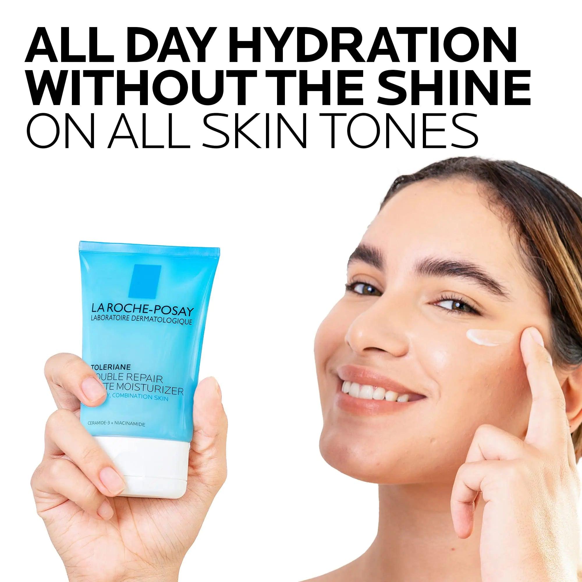 La Roche-Posay Toleriane Double Repair Matte Daily Face Moisturizer, For Oily Skin with Ceramide and Niacinamide for All Skin Tones, Oil Free, Non-Comedogenic 2.54 Fl Oz (Pack of 1) - Evallys.com # #