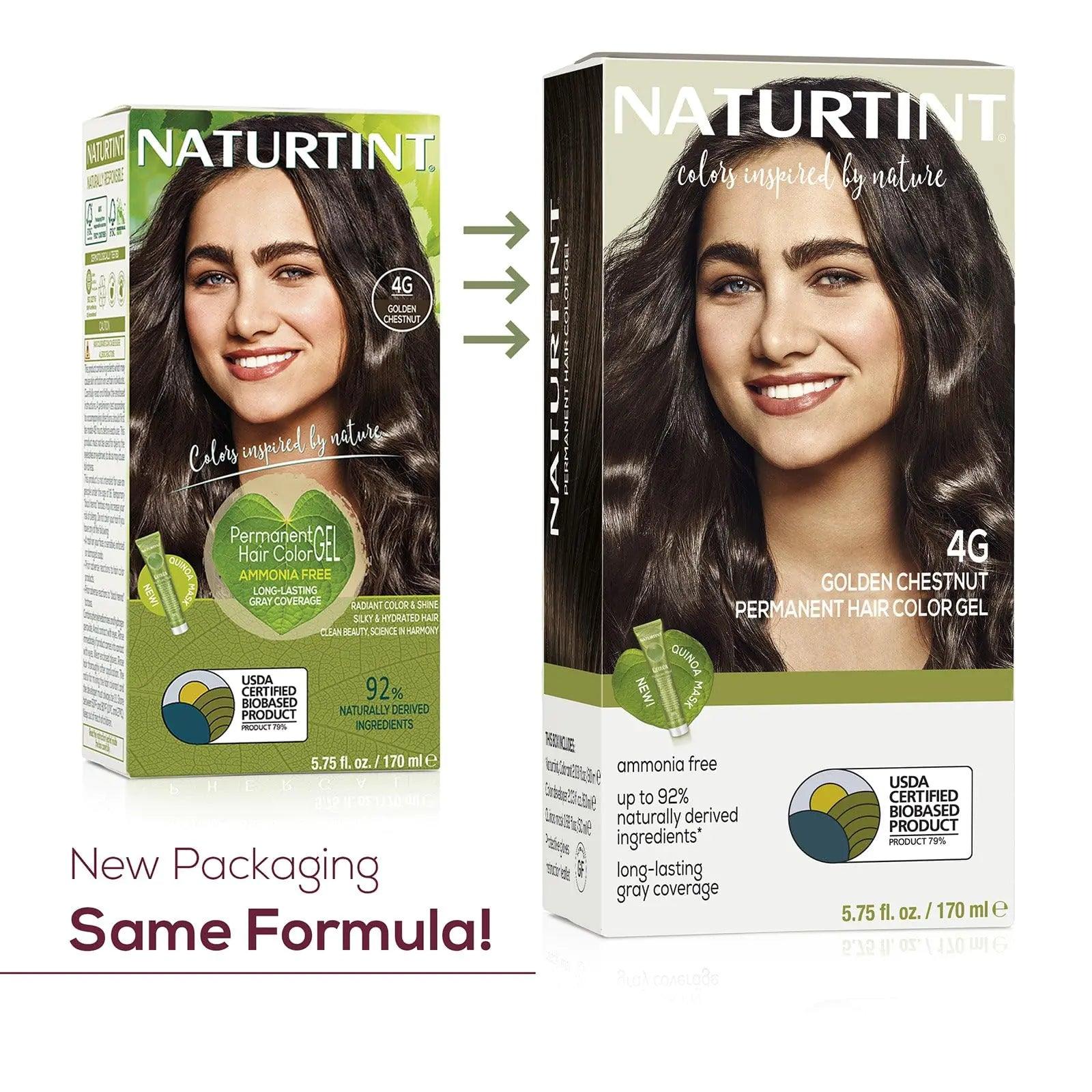 Naturtint Permanent Hair Color 4G Golden Chestnut (Pack of 6), Ammonia Free, Vegan, Cruelty Free, up to 100% Gray Coverage, Long Lasting Results - Evallys.com # #