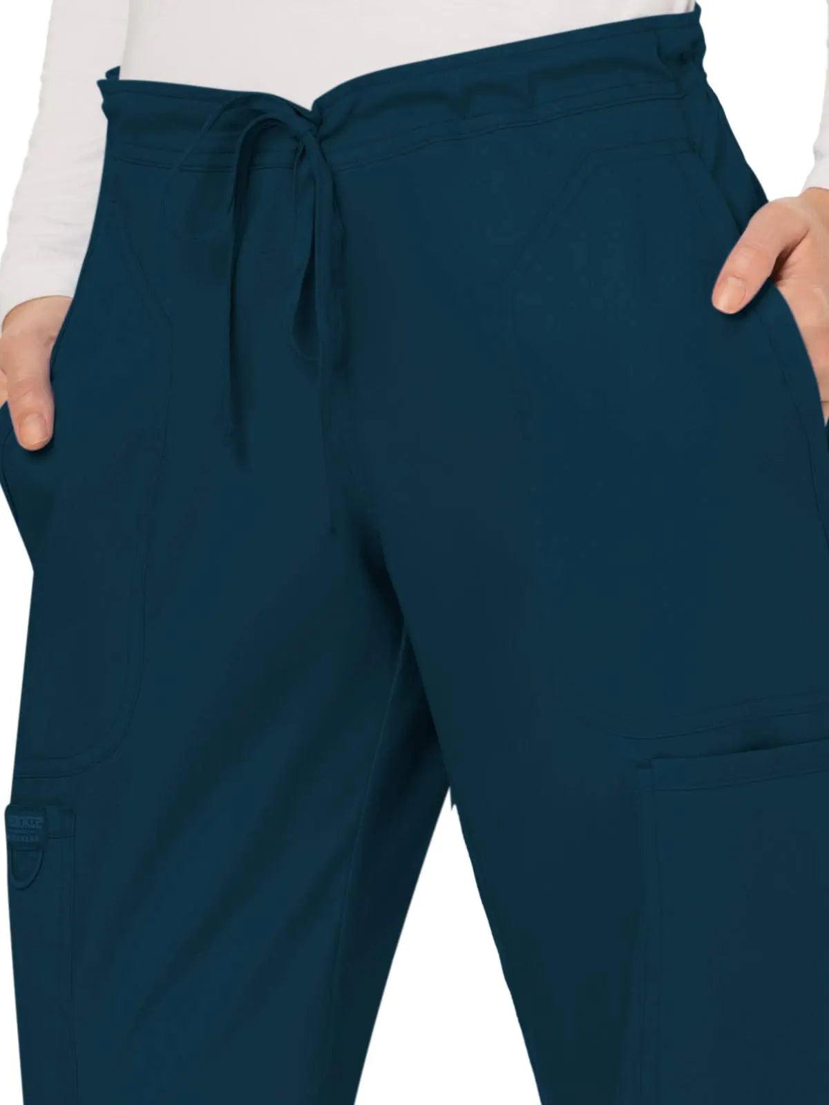 Scrubs for Women Workwear Revolution, Drawstring Scrub Pants, Soft Stretch WW120 Large Tall Caribbean Blue - Evallys.com # #