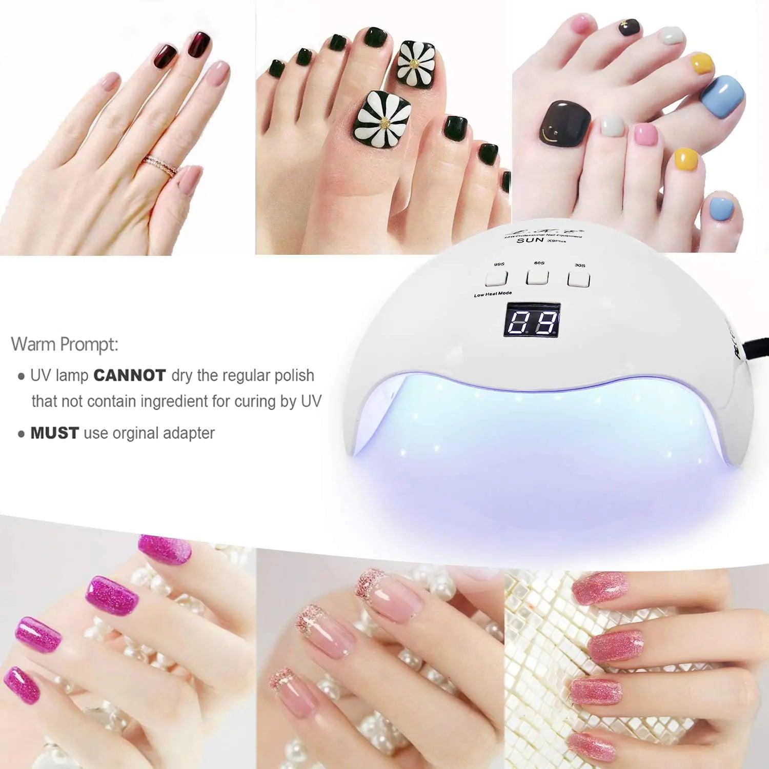 Gel UV LED Nail Polish Lamp, LKE Nail Dryer 40W LED Light with 3 Timers Professional for Nail Art Tools Accessories White - Evallys.com # #