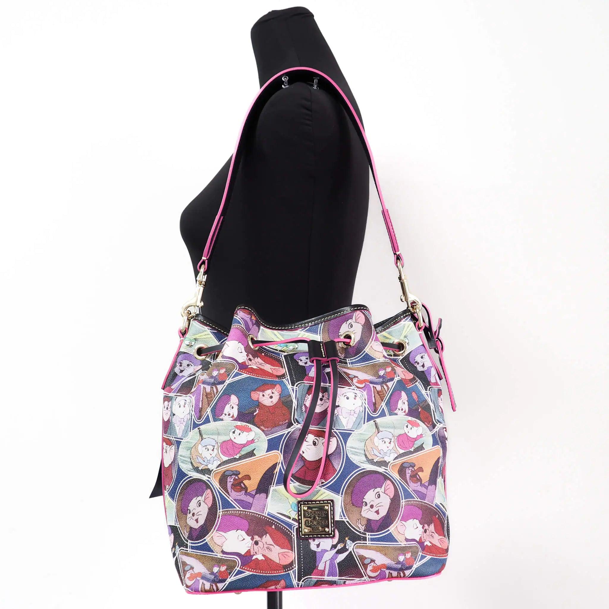 Dooney & Bourke Disney Rescuers Drawstring Bucket Shoulder Handbag - Evallys.com # #