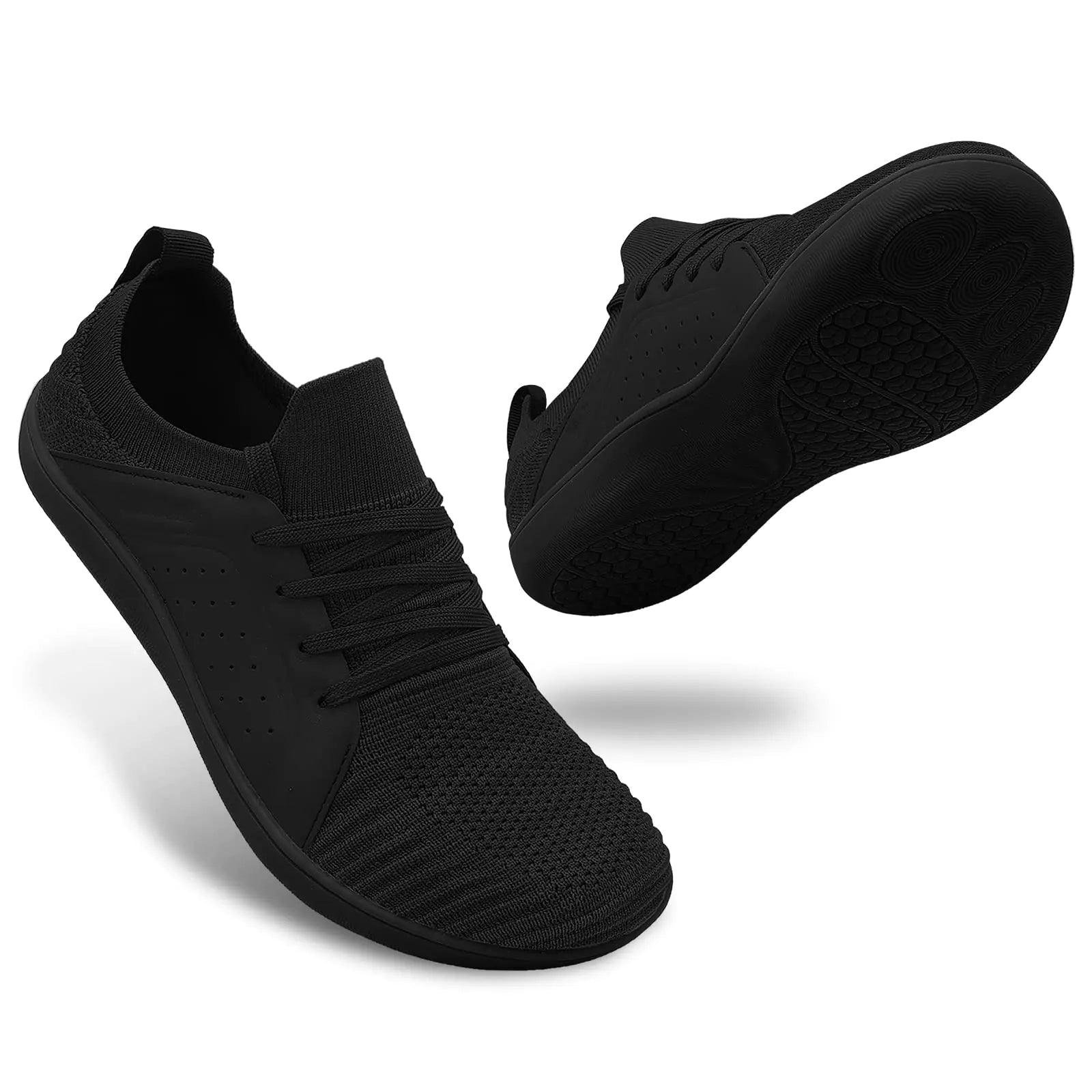 relxfeet Men's Barefoot Shoes Minimalist Cross-Trainer Shoes Wide Toe Walking Shoes Zero Drop Sole Trail Running Sneakers 12.5 Wide All Black - Evallys.com # #