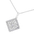 10KT White Gold 1/2 cttw Diamond Square Pendant Necklace (I-J Color, I2-I3 Clarity) - Evallys.com # #