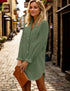 Zilcremo Women Denim Shirt Dresses Long Sleeve Distressed Jean Dress Button Down Casual Tunic Top Medium Green - Evallys.com # #