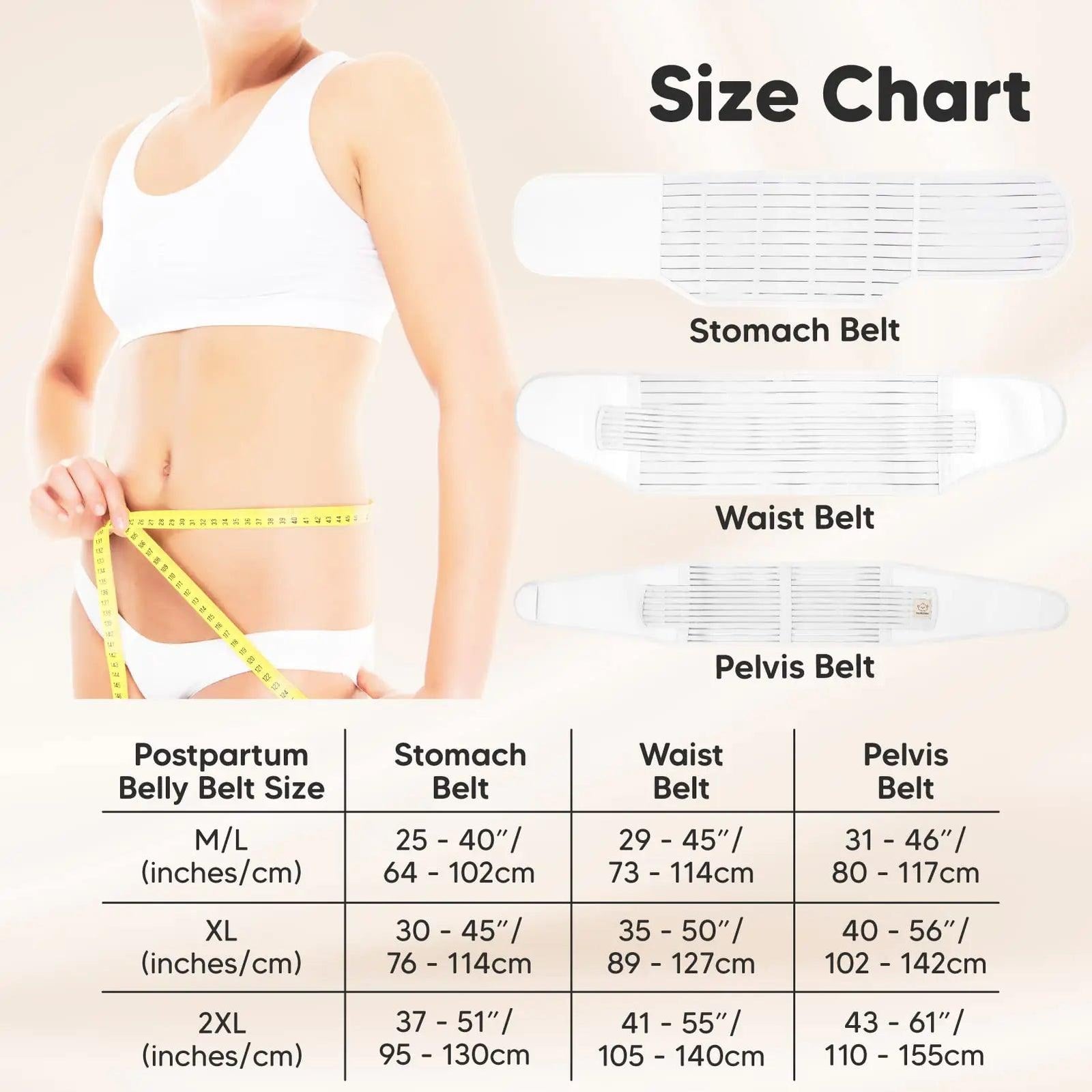 3 in 1 Postpartum Belly Support Recovery Wrap – Postpartum Belly Band, After Birth Brace, Slimming Girdles, Body Shaper Waist Shapewear,Post Surgery Pregnancy Belly Support Band (Matte White, M/L) Matte White - Evallys.com # #