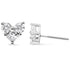 10K White Gold Diamond 3 Stone Trio Heart Stud Earring (I-J Color, I1-I2 Clarity) - Evallys.com # #