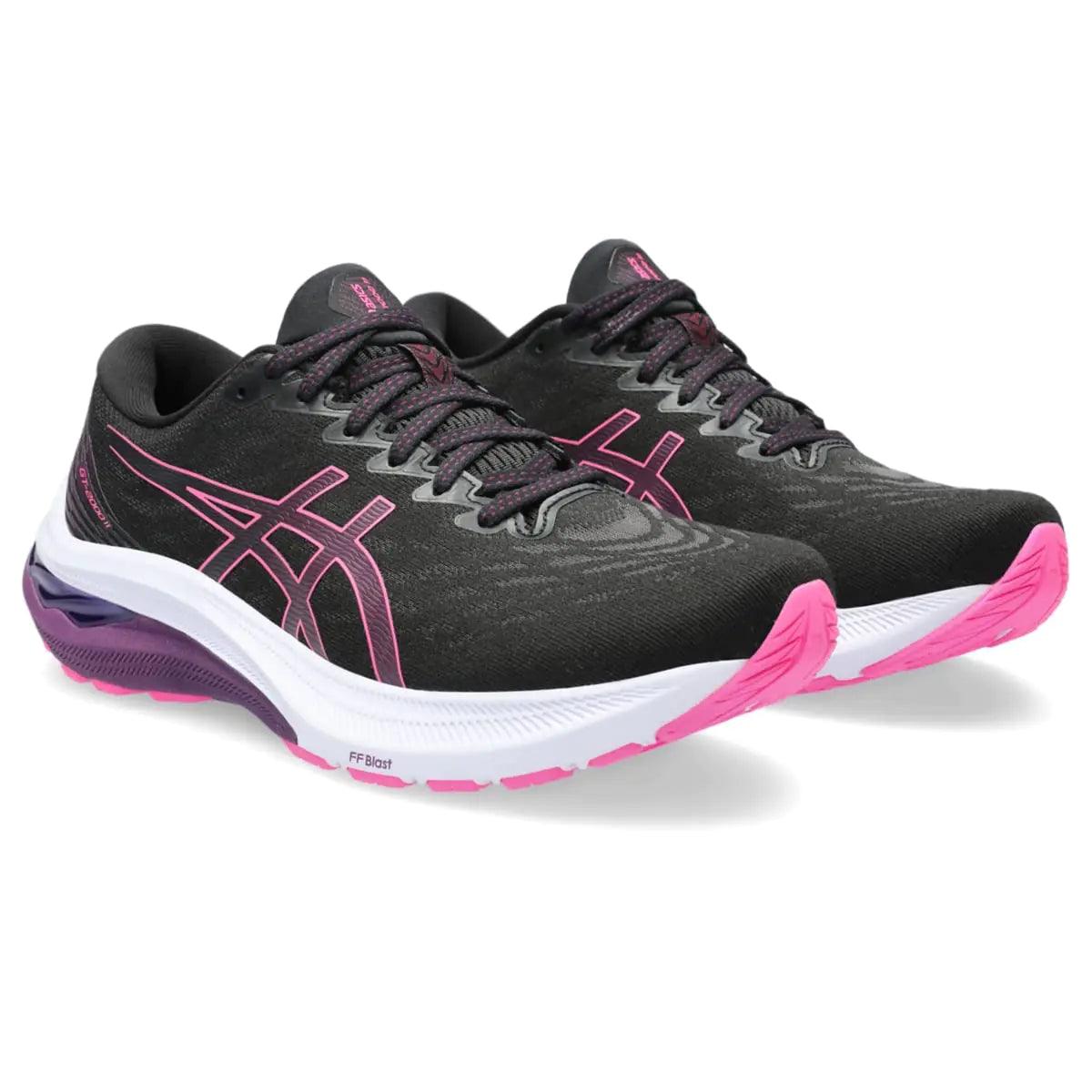 ASICS Women's GT-2000 11 Running Shoes 6.5 Black/Hot Pink - Evallys.com # #