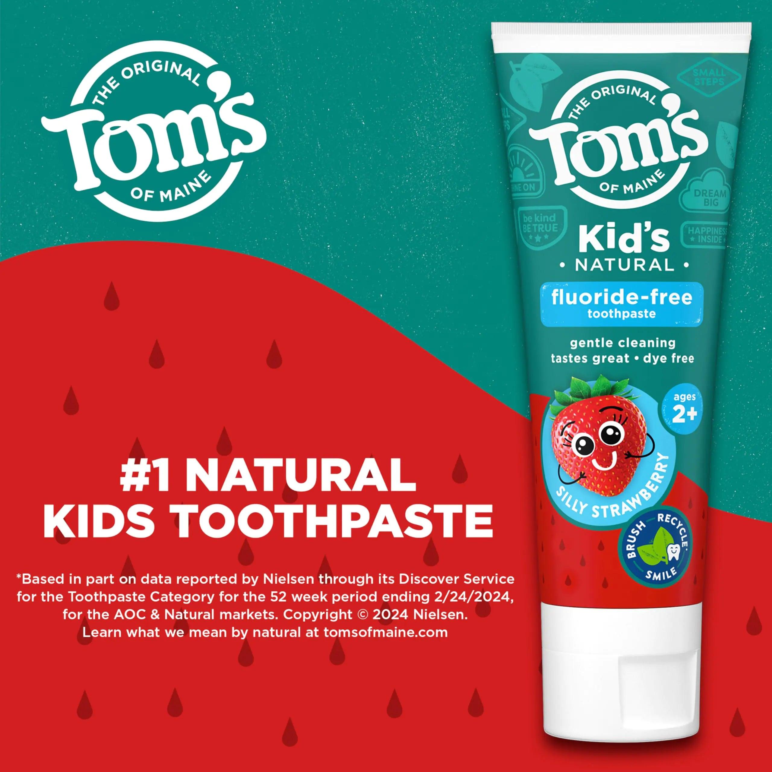 Tom's of Maine Aluminum-Free Wicked Cool! Natural Deodorant for Kids 3-Pack, Fluoride Free Children's Toothpaste Silly Strawberry 5.1 oz 3-Pack Freestyle 3 Count (Pack of 1) Deodorant + Toothpaste 5.1 oz. 3-Pack - Evallys.com # #