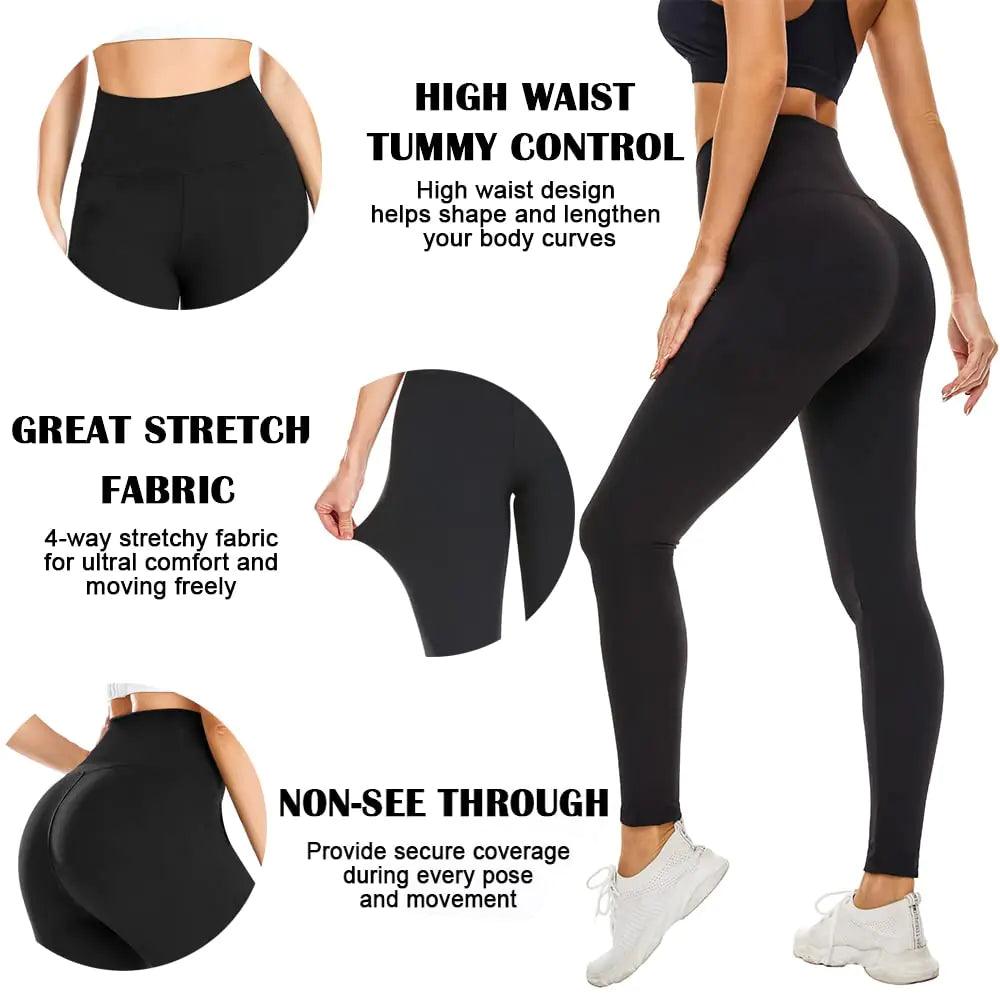 FULLSOFT 3 Pack Leggings for Women High Waisted Soft Tummy Control Yoga Pants for Workout Athletic Running Reg & Plus Size XX-Large-3X-Large 3 Pack Black,brown,dark Green - Evallys.com # #