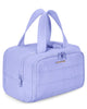 BAGSMART Travel Toiletry Bag, Lightweight Large Wide-open Travel Bag for Women, Puffy Cosmetic Makeup Bag Organizer with Handle for Accessories,Essentials, Toiletries, Purple Light Purple - Evallys.com