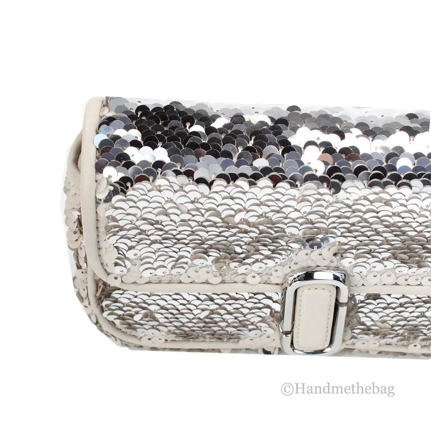 Marc Jacobs The Mini J Marc Shoulder Cream Sequined Bag - Evallys.com # #