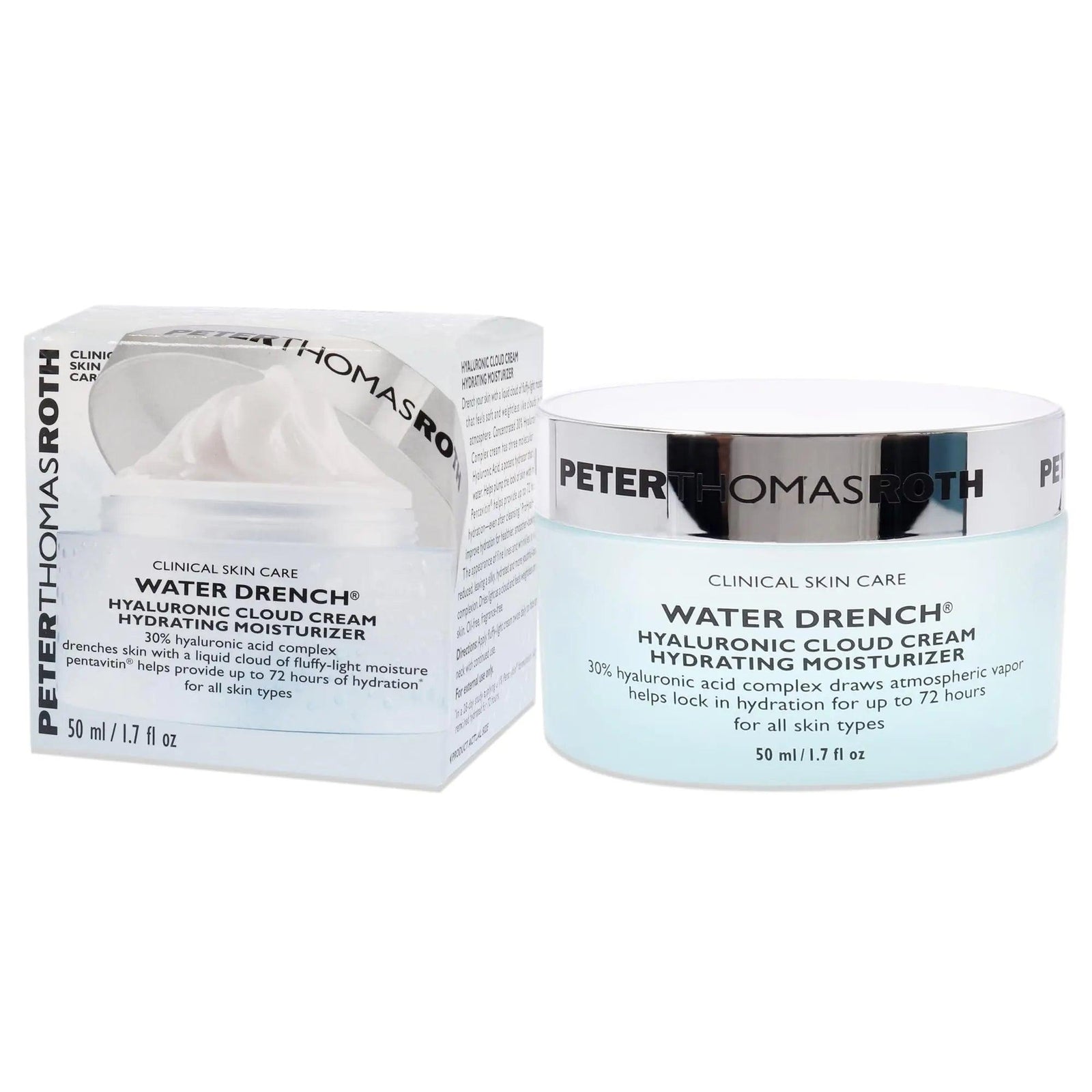 Peter Thomas Roth | Water Drench Hyaluronic Cloud Cream | Hydrating Moisturizer for Face, Up to 72 Hours of Hydration for More Youthful-Looking Skin, Fragnance Free, 1.69 Fl Oz 1.7 Fl Oz (Pack of 1) - Evallys.com # #