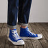 ZGR Men's High Top Canvas Sneakers Lace Up Classic Casual Walking Shoes 12 Blue - Evallys.com # #