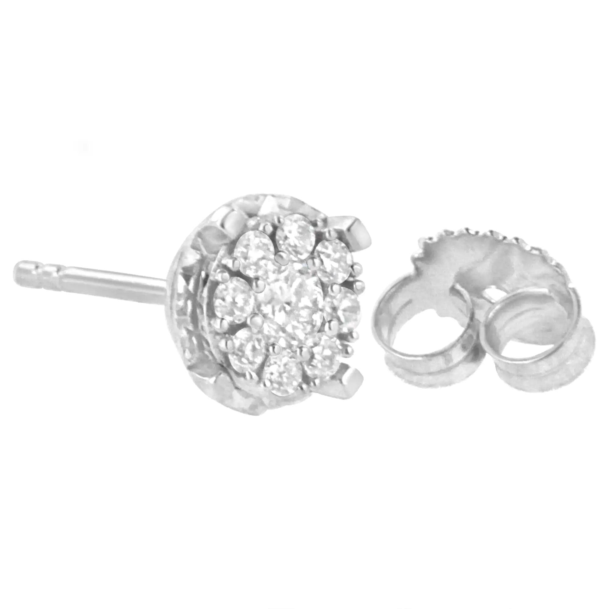 .925 Sterling Silver 1/2 cttw Lab Grown Diamond Composite Earring (F-G Color, VS2-SI1 Clarity) - Evallys.com # #