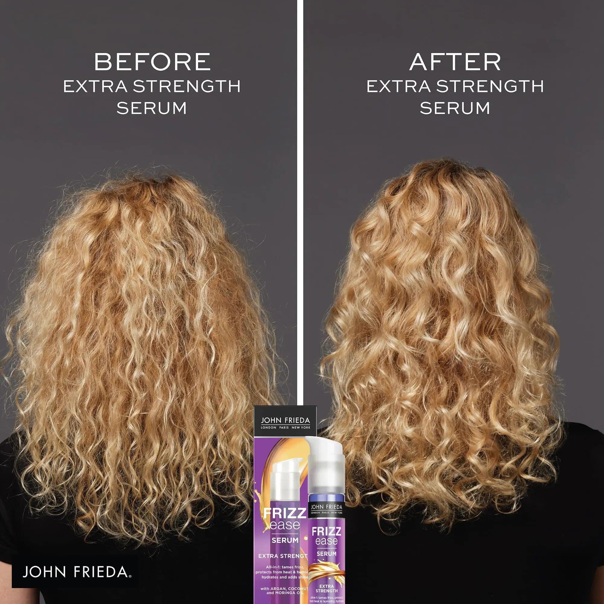 John Frieda Anti Frizz, Frizz Ease Extra Strength Hair Serum with Argan Oil, Anti-Humidity Spray for Hair, Nourishing Treatment for Thick, Coarse Hair, 1.69 Oz, Pack of 2 Coconut 1.69 Fl Oz (Pack of 1) - Evallys.com # #