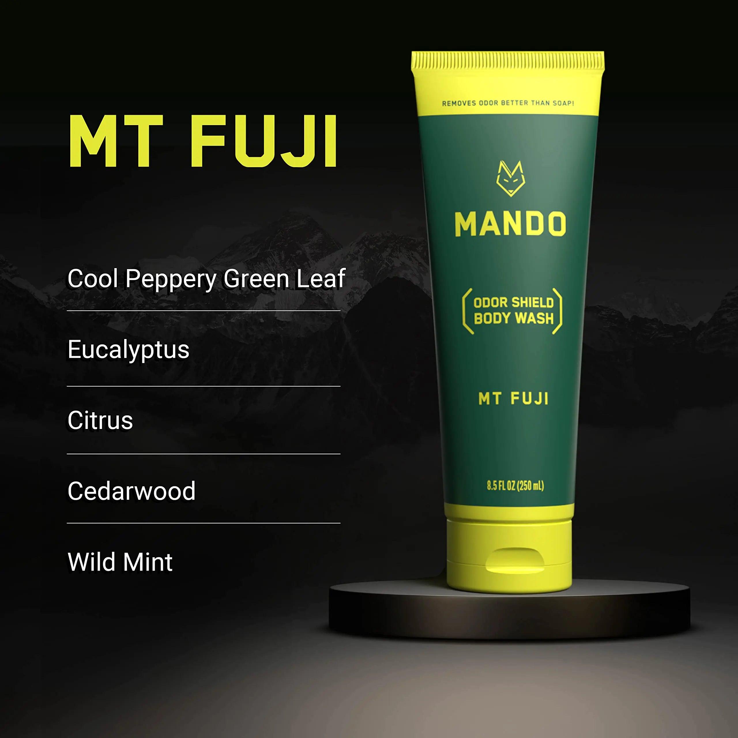 Mando Odor Shield Body Wash - 24 Hour Odor Control - Removes Odor Better than Soap - SLS Free, Paraben Free, Skin Safe - 8.5 Ounce (Mt Fuji) Mt Fuji - Evallys.com # #