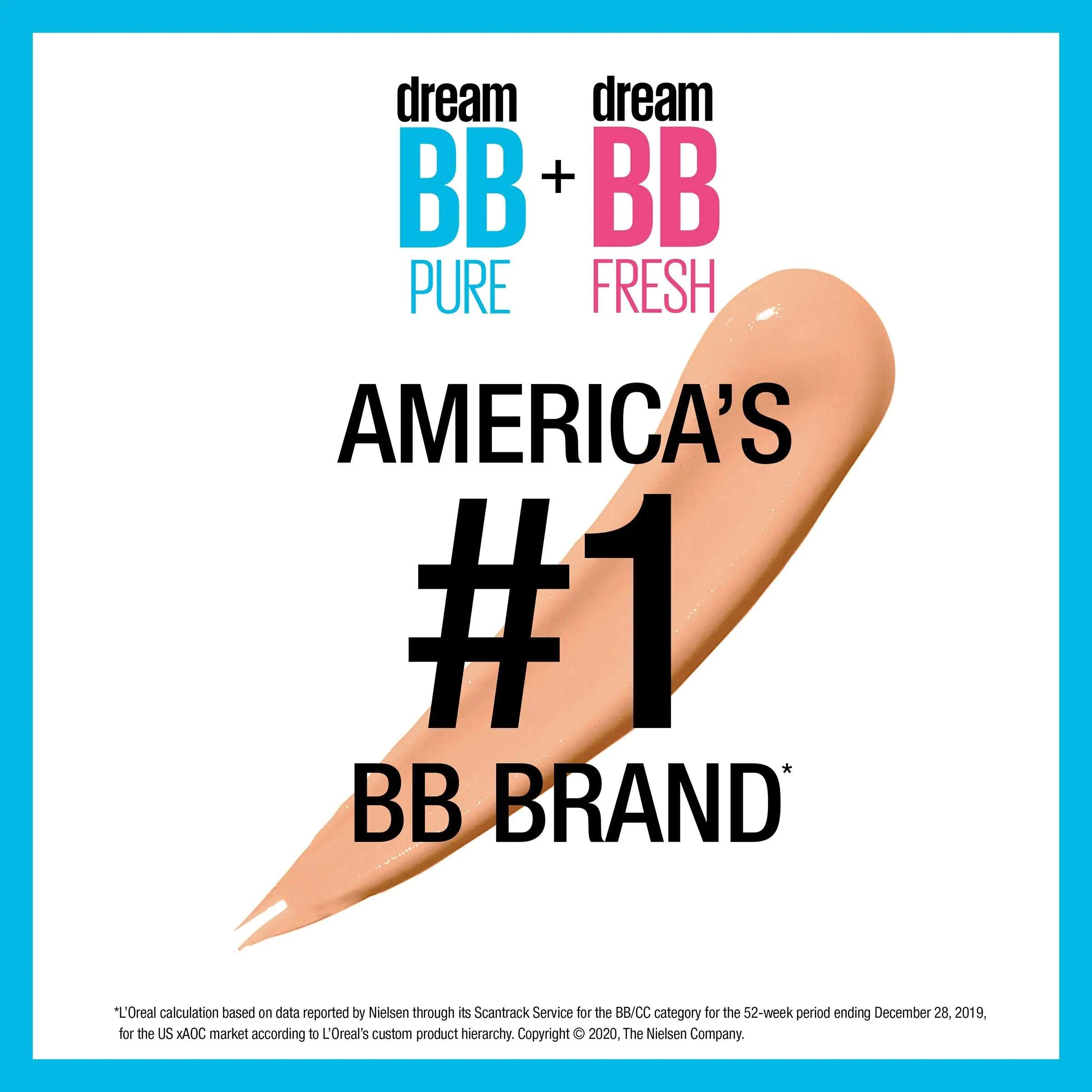 Maybelline Dream Pure Skin Clearing BB Cream, 8-in-1 Skin Perfecting Beauty Balm With 2% Salicylic Acid, Sheer Tint Coverage, Oil-Free, Light, 1 Count 1 Fl Oz (Pack of 1) 100 LIGHT - Evallys.com # #