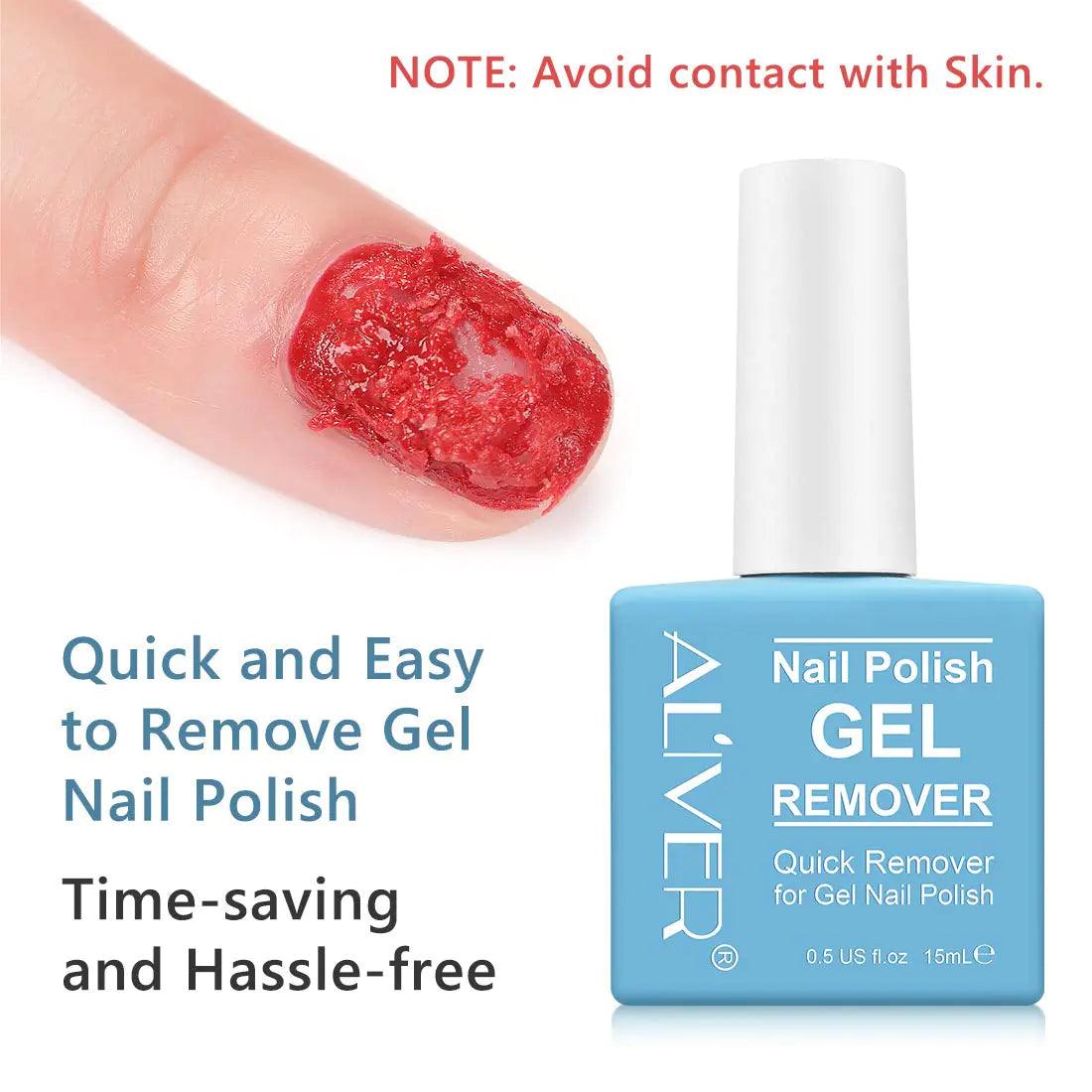 Gel Nail Polish Remover 1pcs, Professional Gel Polish Remover for Nails, No Need for Foil, Quick & Easy Polish Remover In 2-3 Minutes, No Need Soaking Or Wrapping-15ml 0.5 Fl Oz (Pack of 1) - Evallys.com # #