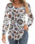 Ficerd Women's Puff Long Sleeve Tunic Tops Pleated Crew Neck Blouses Dressy Casual Loose Fit Fall and Winter Shirts Pink Floral Large - Evallys.com