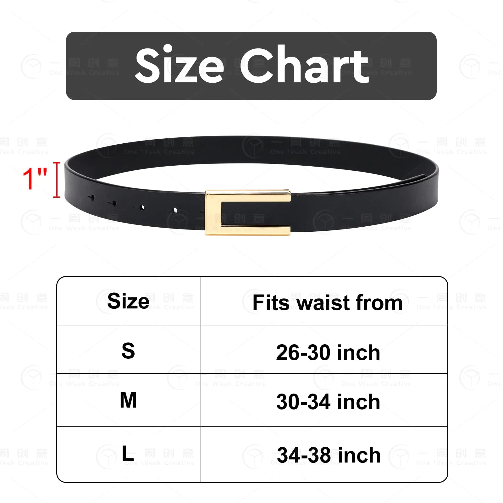 Womens Leather Belt Skinny Waist Belt for Dresses Jeans Pants with Gold Buckle Fit Waist 34