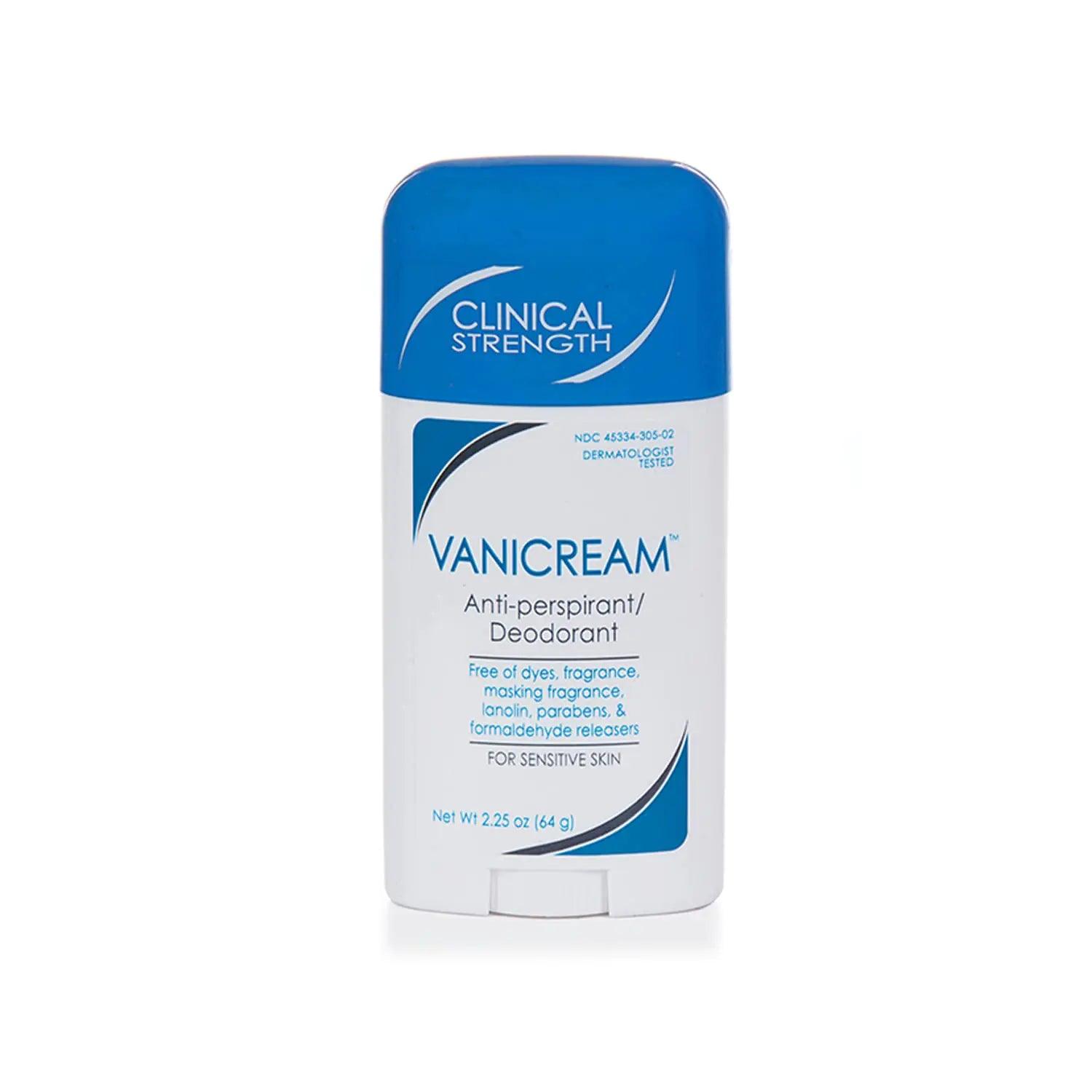 Vanicream Anti-Perspirant Deodorant for Sensitive Skin - 2.25 oz - Clinical-Strength Deodorant with 24-Hour Protection - Unscented 2.25 Ounce (Pack of 1) - Evallys.com # #