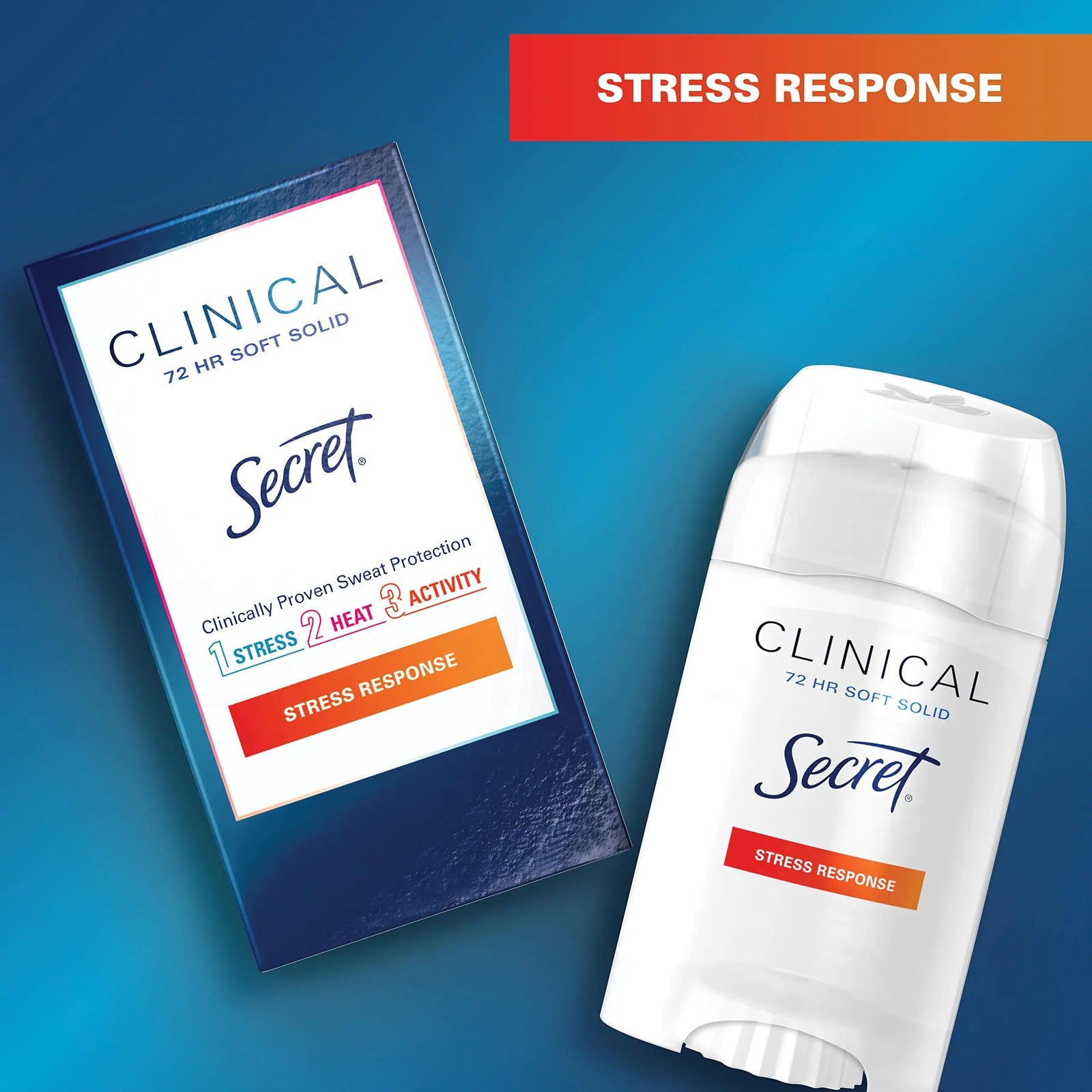 Secret Antiperspirant Clinical Strength Deodorant for Women, Soft Solid, Stress Response, 1.6 Oz, (Pack of 3) 1.6 Ounce (Pack of 3) - Evallys.com # #