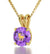 14k Yellow Gold Aries Necklace Zodiac Pendant 24k Gold inscribed on Crystal - Evallys.com