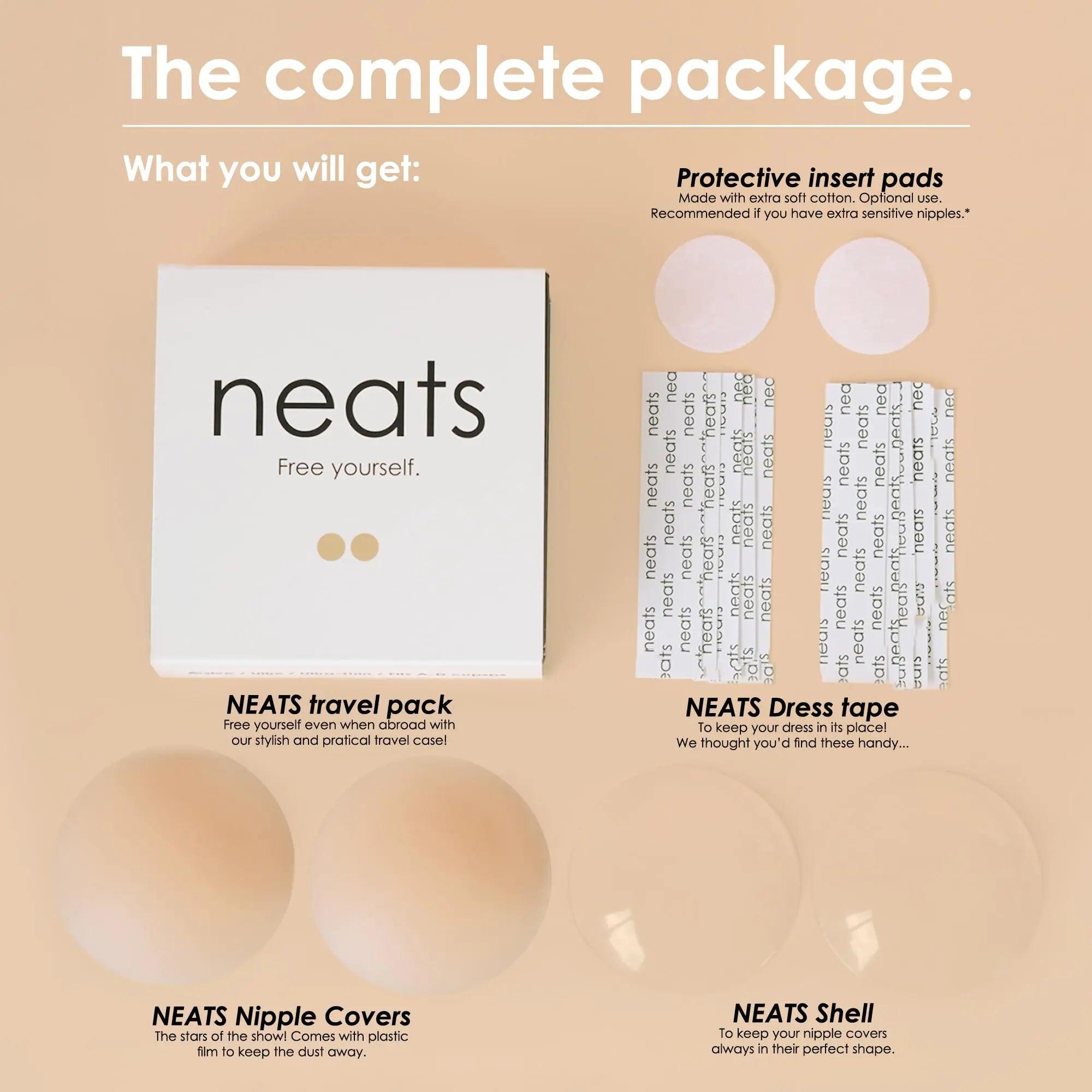 NEATS Nipple Covers for Women, Reusable & Hypoallergenic Adhesive Silicone Pasties Pearl S/M (Fits A-C cups) - Evallys.com # #