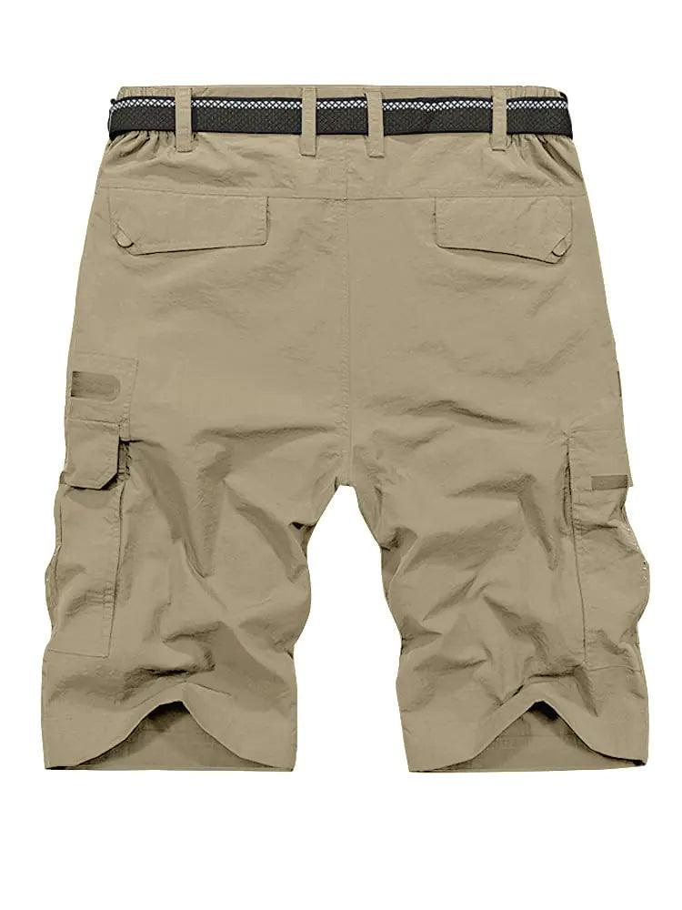 Jessie Kidden Mens Outdoor Casual Expandable Waist Lightweight Water Resistant Quick Dry Fishing Hiking Shorts 32 Khaki - Evallys.com