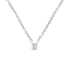 14K White Gold 1/5 Cttw Emerald Shape Solitaire Diamond 18" Pendant Necklace (G-H Color, VS2-SI1 Clarity) - Evallys.com # #