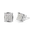 10K White Gold 1/2 Cttw Princess Diamond Classic Composite Stud Earrings (I-J Color, I1-I2 Clarity) - Evallys.com # #