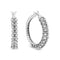 10K White Gold 1/2 Cttw Lab Grown Round Diamond 2 Row Semi Eternity Hoop Earrings (G-H Color, SI1-SI2 Clarity) - Evallys.com # #