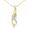 Espira 10K Yellow Gold 1/20 cttw Round Cut Diamond Accent Swirl Pendant Necklace (H-I, I1-I2) - Evallys.com # #