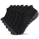 Airacker Ankle Athletic Running Socks Cushioned Breathable Low Cut Sports Tab Socks for Men and Women (6 Pairs) 9-12 Cotton Black - Evallys.com