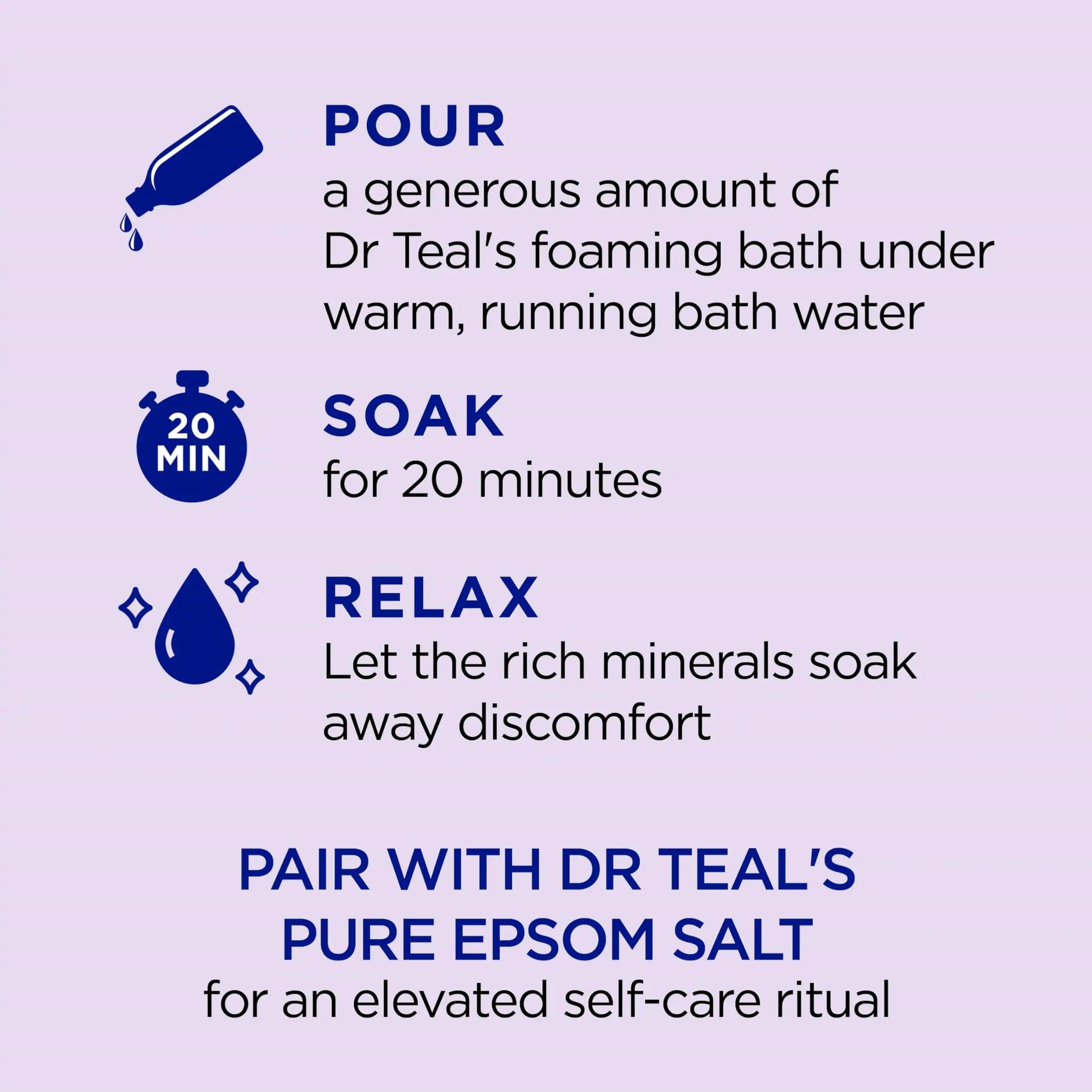 Dr Teal's Foaming Bath with Pure Epsom Salt, Soothe & Sleep with Lavender, 34 fl oz (Pack of 4) (Packaging May Vary) - Evallys.com # #