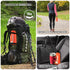 PTEROMY Hooded Rain Poncho for Adult with Pocket, Waterproof Lightweight Unisex Raincoat for Hiking Camping Emergency Orange 1/4 Zipper - Evallys.com # #