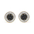 Men's 10K Yellow Gold 1/3 Cttw White and Black Treated Diamond Earring (Black / I-J Color, I2-I3 Clarity) - Evallys.com # #