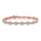 10k Rose Gold Plated .925 Sterling Silver 1 1/3 cttw Miracle Plate Set Diamond Alternating Link Bracelet (I-J Color, I3 Clarity) -7" - Evallys.com # #