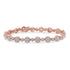 10k Rose Gold Plated .925 Sterling Silver 1 1/3 cttw Miracle Plate Set Diamond Alternating Link Bracelet (I-J Color, I3 Clarity) -7" - Evallys.com # #