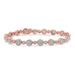 10k Rose Gold Plated .925 Sterling Silver 1 1/3 cttw Miracle Plate Set Diamond Alternating Link Bracelet (I-J Color, I3 Clarity) -7" - Evallys.com # #