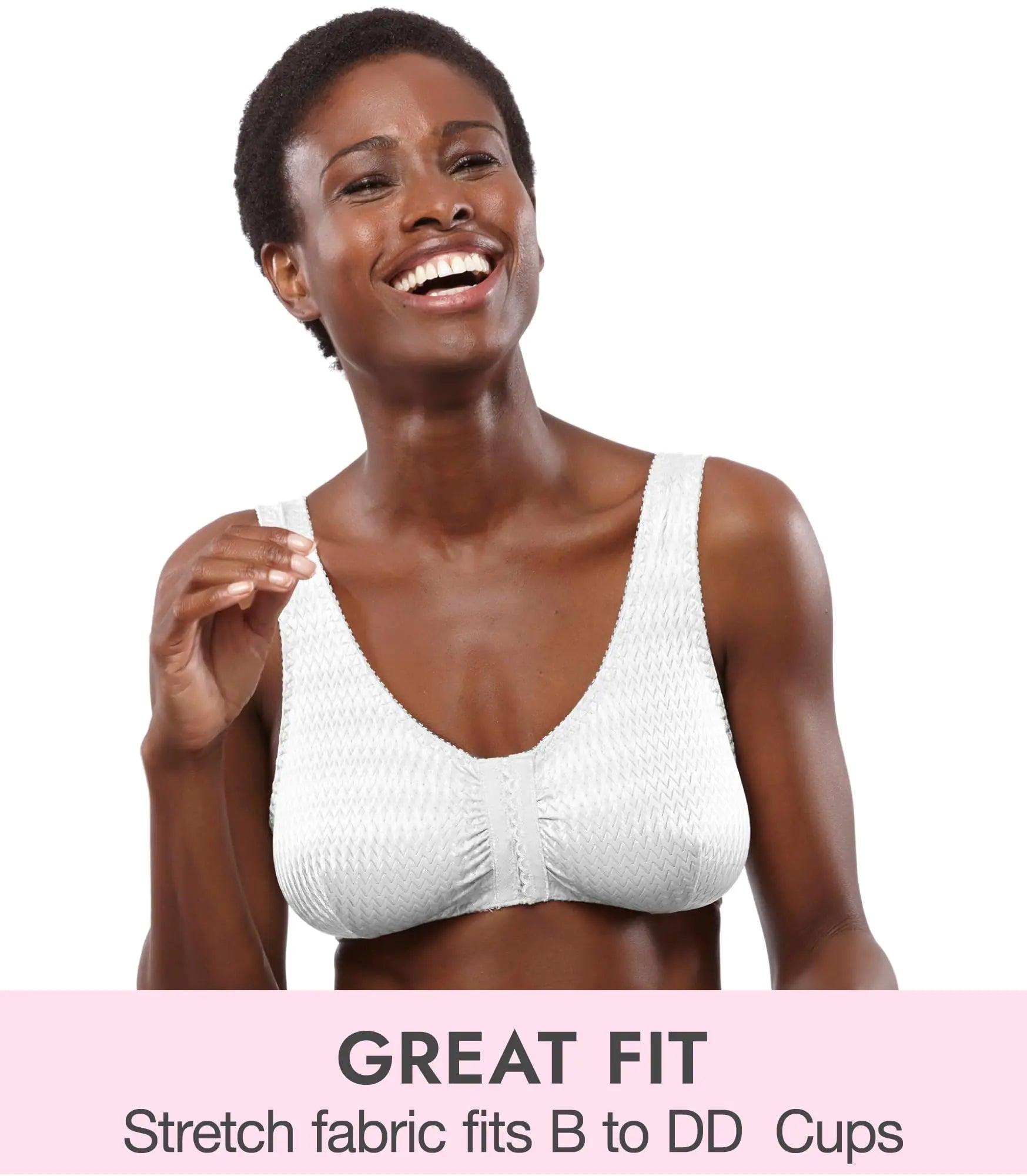 Carole Martin Full-Freedom Comfort Front Closure Bra for Women, Wireless 42 White - Evallys.com # #